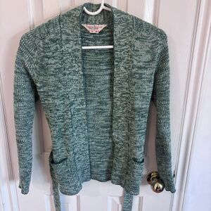 vintage 70s sweater cardigan green and white so cute * accepting offers